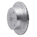 R1 03-06 Kia SORENTO Rear Right Drilled & Slotted Silver Brake Rotor