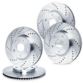 R1 05-18 Subaru Forester Front Right Drilled & Slotted Black Brake Rotor