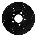 R1 06-10 Pontiac Solstice Front Right Drilled & Slotted Black Brake Rotor