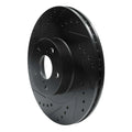 R1 20-25 Chrysler Pacifica Rear Left Drilled & Slotted Black Brake Rotor