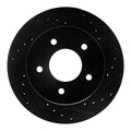 R1 90-02 Chevrolet ASTRO Front Right Drilled & Slotted Black Brake Rotor