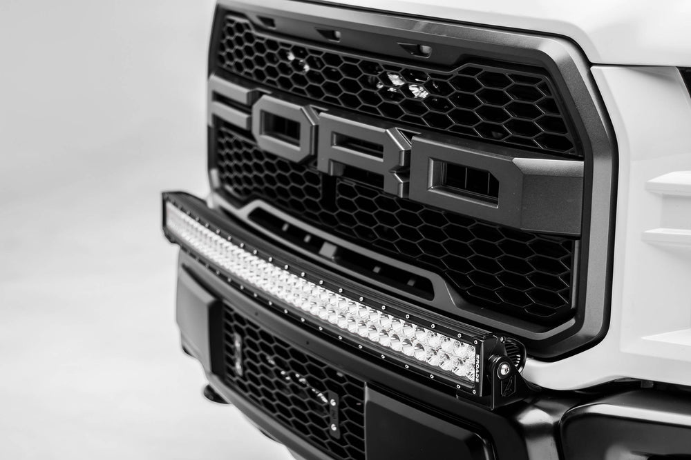 ~(5 lbs. 14X9X8)~ 2017 Ford F150 Raptor Front Bumper Top LED Light Bar Mounts(Brackets Only) - to mount 40 IN Curved ZROADZ LED or Similar Style light