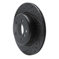 R1 11-16 BMW 535I Rear Left Drilled & Slotted Black Brake Rotor