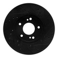 R1 90-97 Infiniti J30 Front Left Drilled & Slotted Black Brake Rotor