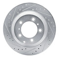 R1 19-23 Porsche CAYENNE Rear Left Drilled & Slotted Silver Brake Rotor