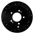 R1 -25 Subaru Ascent Rear Left Drilled & Slotted Black Brake Rotor