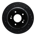 R1 09-20 Genesis G80 Rear Left Drilled & Slotted Black Brake Rotor