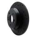 R1 09-20 Genesis G80 Rear Left Drilled & Slotted Black Brake Rotor