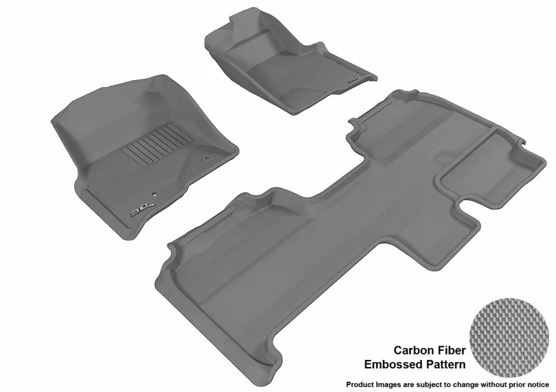 3D MAXpider 2010-2014 Ford F-150 Supercab Kagu 1st & 2nd Row Floormats - Gray