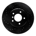 R1 95-03 BMW Z8 Rear Left Drilled & Slotted Black Brake Rotor