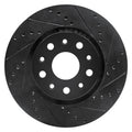 R1 2002-2018 Dodge Sprinter 2500 Rear Right Drilled & Slotted Black Brake Rotor