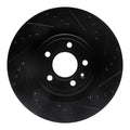 R1 11-14 Ford Mustang Front Right Drilled & Slotted Black Brake Rotor