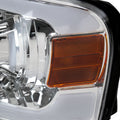 HEADLIGHTS WITH LED BAR CLEAR LENS MATTE BLACK HOUSING AND AMBER REFLECTOR