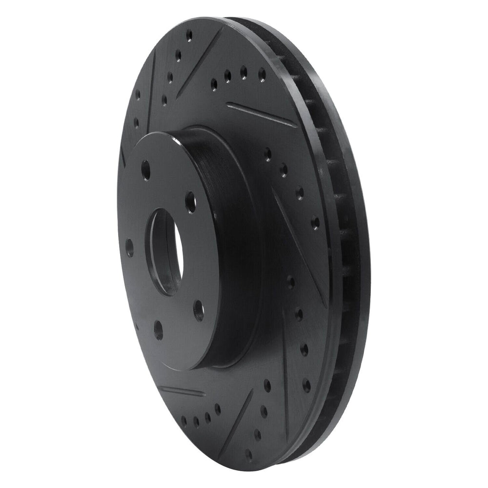 R1 92-97 Subaru SVX Front Left Drilled & Slotted Black Brake Rotor