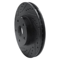 R1 92-97 Subaru SVX Front Left Drilled & Slotted Black Brake Rotor
