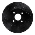 R1 02-04 Ford Focus Front Left Drilled & Slotted Black Brake Rotor