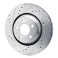 R1 20-25 Tesla Model Y Rear Left Drilled & Slotted Silver Brake Rotor