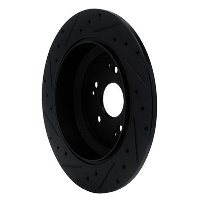 R1 14-16 Acura MDX Rear Right Drilled & Slotted Black Brake Rotor