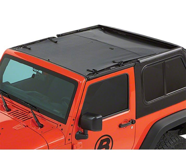 ~(5 lbs. 29X5X5)~ Sun Bikini Top Black Diamond Jeep 07-17 Wrangler 2-Dr; Safari style