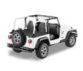 ~(5 lbs. 20X10X10)~ Duster Deck Cover Black Denim Jeep 97-02 Wrangler; With factory soft top bows folded down