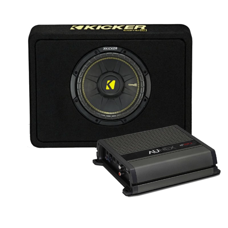 CompC 10-inch (25cm) Subwoofer in Thin Profile Enclosure 2-Ohm