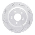 R1 09-20 Genesis G80 Rear Left Drilled & Slotted Geo-Carbon Rotor
