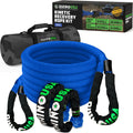 Rhino USA 7/8In X 30Ft Kinetic Rope Recovery Kit W/Soft Shackles (Blue)