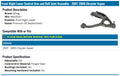 MOOG 07-09 Chrysler Aspen Front Right Lower Control Arm