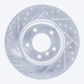 R1 06-13 BMW 135IS Front Left Drilled & Slotted Silver Brake Rotor
