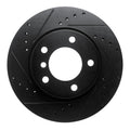R1 05-07 BMW 120i (Mexico) Front Left Drilled & Slotted Black Brake Rotor