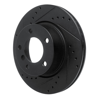 R1 05-07 BMW 120i (Mexico) Front Left Drilled & Slotted Black Brake Rotor