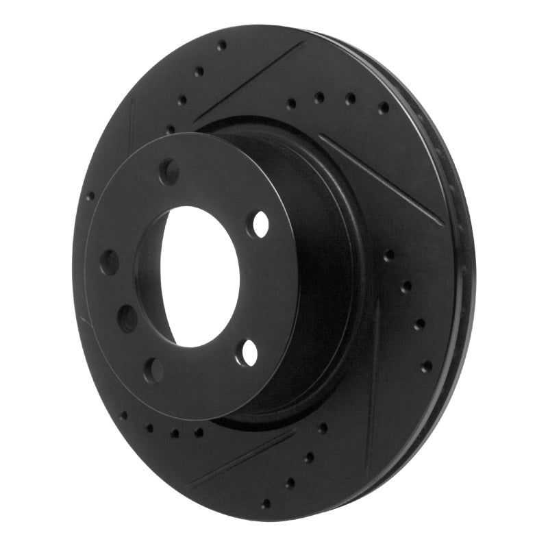 R1 05-07 BMW 120i (Mexico) Front Left Drilled & Slotted Black Brake Rotor
