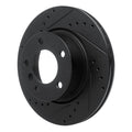 R1 05-07 BMW 120i (Mexico) Front Left Drilled & Slotted Black Brake Rotor