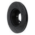 R1 05-07 BMW 120i (Mexico) Front Left Drilled & Slotted Black Brake Rotor