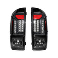 1623 TOYOTA TACOMA 1623 LED TAIL LIGHTGLOSSY BLACK/CLEAR