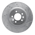 DFC 06-17 Land Rover Discovery Front Right Drilled & Slotted Silver Brake Rotor