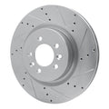 R1 Concepts Brake Rotor Drilled and Slotted Silver Fits Land Rover