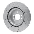 R1 Concepts Brake Rotor Drilled and Slotted Silver Fits Land Rover
