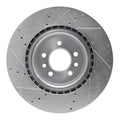 R1 Concepts Brake Rotor Drilled and Slotted Silver Fits Land Rover