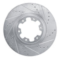 R1 98-04 Infiniti QX4 Front Right Drilled & Slotted Silver Brake Rotor