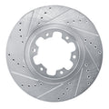 R1 98-04 Infiniti QX4 Front Left Drilled & Slotted Silver Brake Rotor
