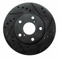 R1 92-98 Lexus SC300 Front Left Drilled & Slotted Black Brake Rotor