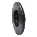 R1 04-10 BMW X3 Front Left Drilled & Slotted Black Brake Rotor
