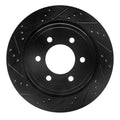 R1 15-17 Ford F-150 4WD Rear Left Drilled & Slotted Black Brake Rotor