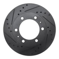 R1 09-15 Toyota Hilux (Mexico) Front Left Drilled & Slotted Black Brake Rotor