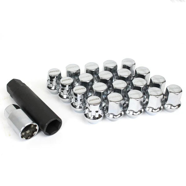Rays M12x1.50 5 Hole 16pcs Nut 4pcs Lock Nut w/Adapter & Lock Nut Key - Black