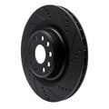 R1 12-21 Tesla Model S Rear Right Drilled & Slotted Black Brake Rotor