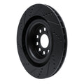 R1 12-21 Tesla Model S Rear Right Drilled & Slotted Black Brake Rotor