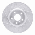 R1 07-15 Infiniti G35 Front Left Drilled & Slotted Silver Brake Rotor