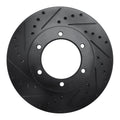 R1 91-98 Toyota 4Runner Front Left Drilled & Slotted Black Brake Rotor